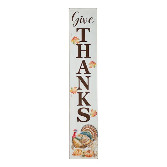 Glitzhome&#xAE; 42&#x22; Thanksgiving Give Thanks Porch Sign